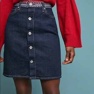 Anthro Levi’s High Rise Embroidered Skirt 29
